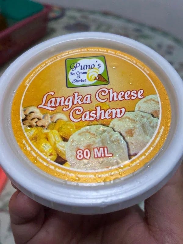 A cup of Puno's ice cream from Nueva Ecija