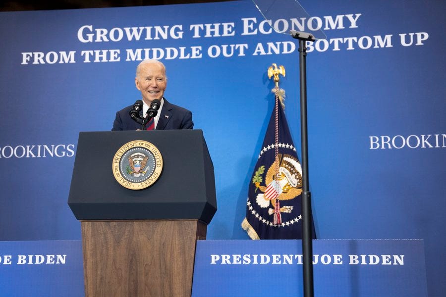 President Biden delivers remarks at the Brookings Institute.