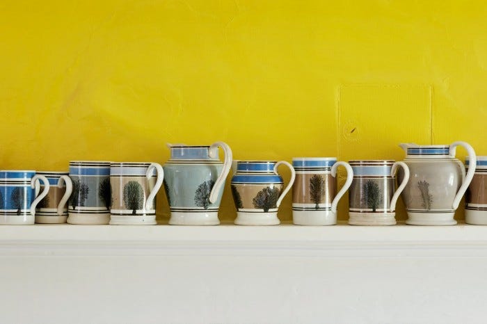 Interior designer Ben Pentreath’s shelf of Victorian pub mochaware