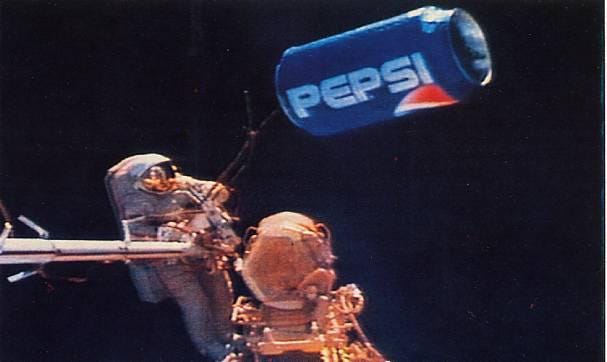 r/spaceporn - In 1996, Pepsi paid the Russian government to launch a four-foot tall Pepsi can into space from the Mir space station