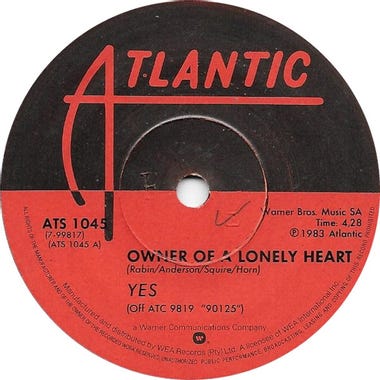 Yes - Owner Of A Lonely Heart (1983, Vinyl) | Discogs