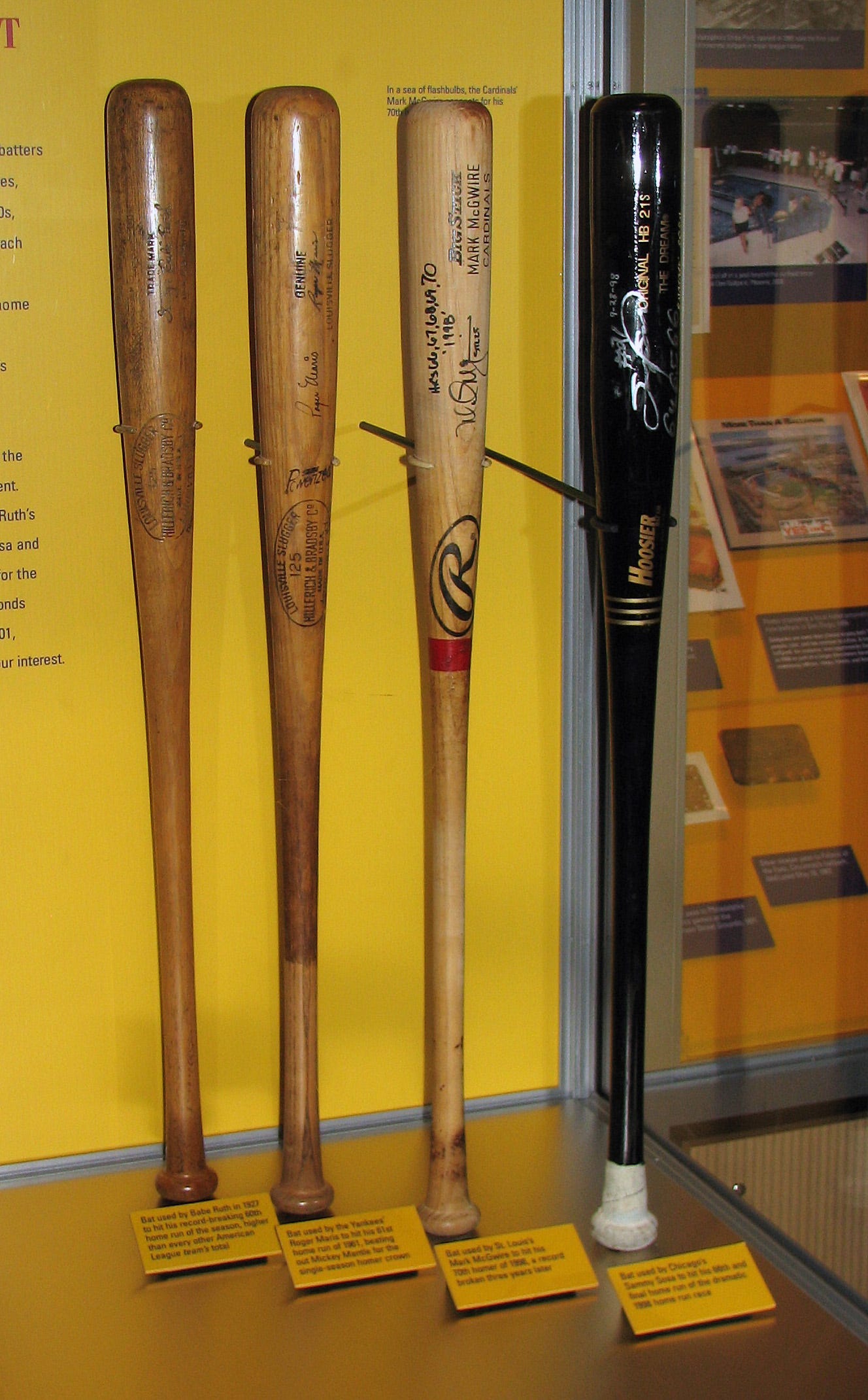 Baseball bats through the years