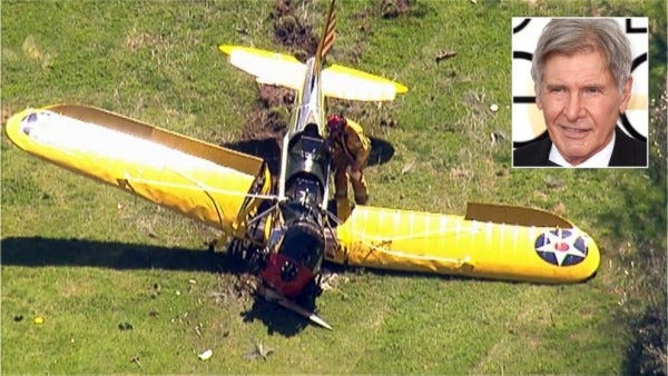 harrison ford plane crash landing 2015