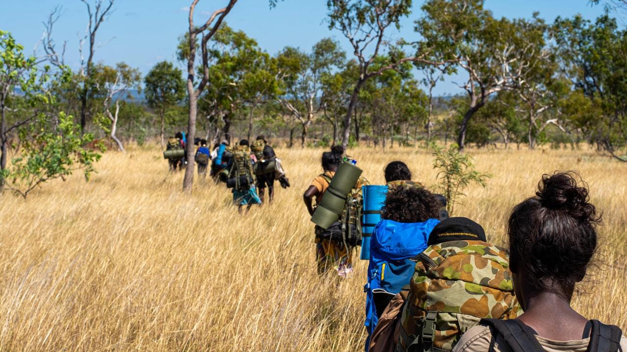 Students on a seven-day bushwalk in West Arnhem Land. Picture: Cody Thomas