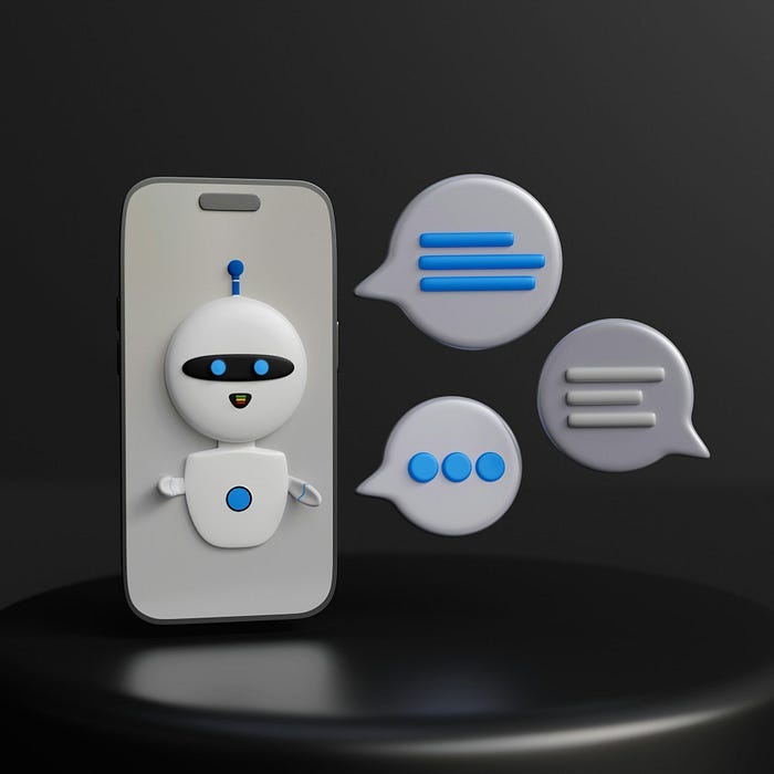 Digital art of a chatbot.