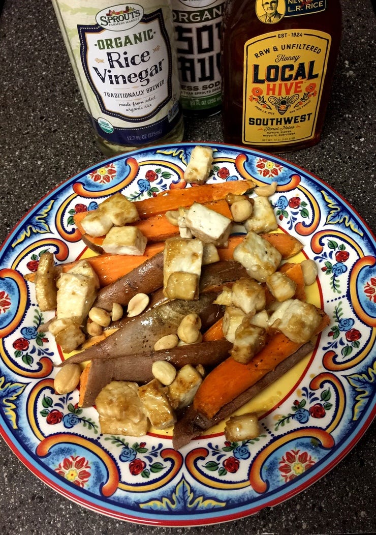 My attempt at Melissa Clark's Sheet Pan Crisp Tofu and Sweet Potatoes 