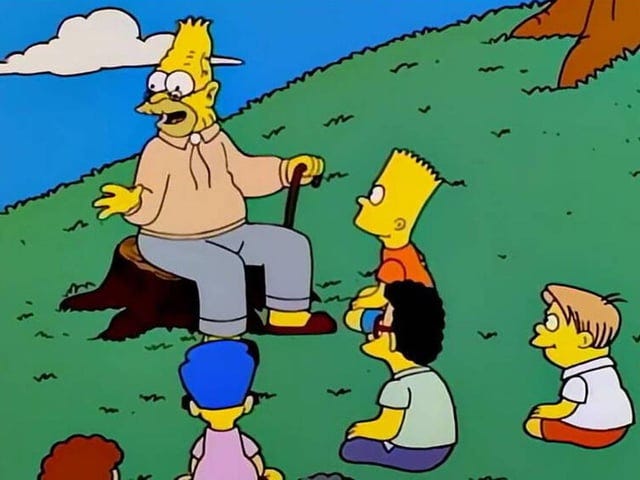 I think that Abraham is a good parent, and deserves way more love than  Mona. ¿What do you think? (For a YT video) : r/TheSimpsons