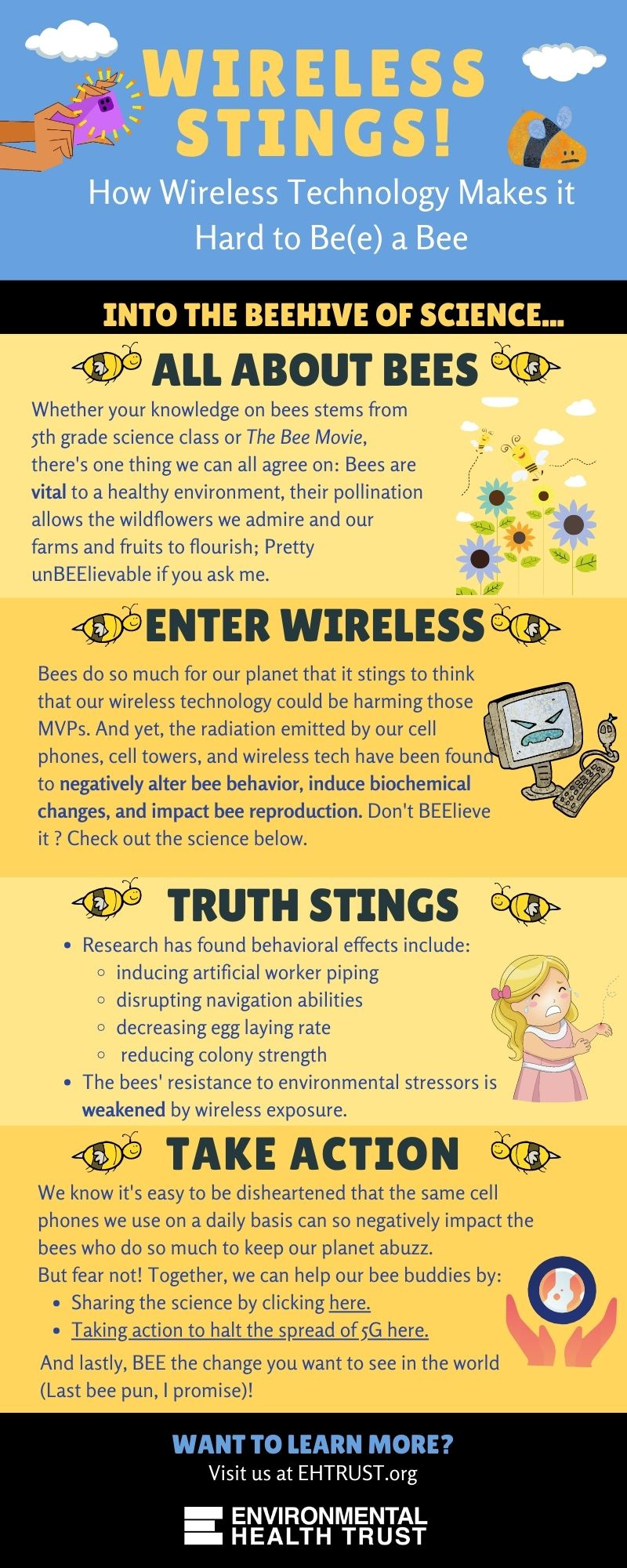 Infographic from the Environmental Health Trust about "How Wireless Technology Makes it Hard to Be(e) a Bee. Infographic from the Environmental Health Trust about "How Wireless Technology Makes it Hard to Be(e) a Bee.