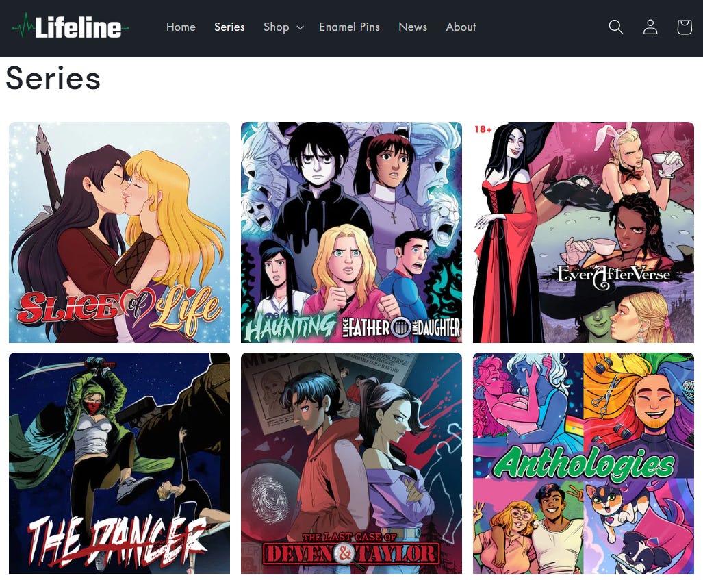 Lifeline Comics Website