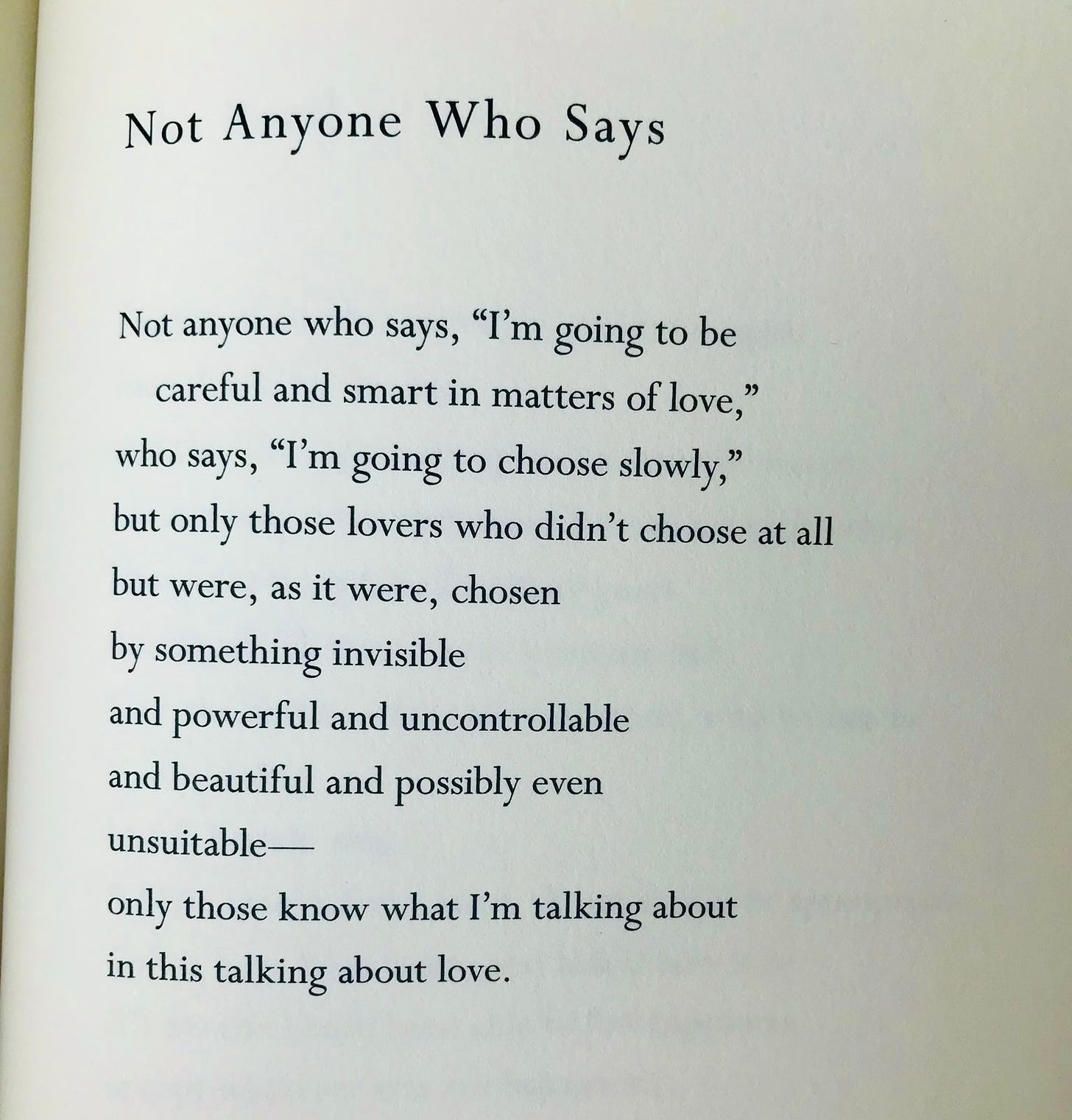 The poem 'Not anyone who says'