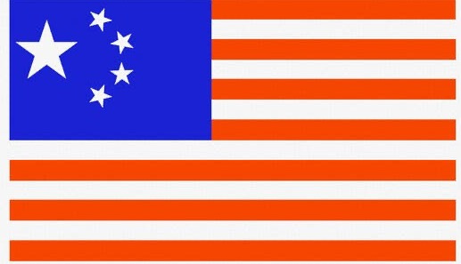 an illustration of a cross between the chinese and american flags