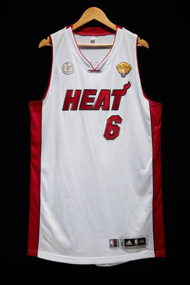 View full screen - View 1 of Lot 1. LeBron James 2013 NBA Finals Miami Heat Game Worn Jersey | Game 7 | Championship Clinching Game.