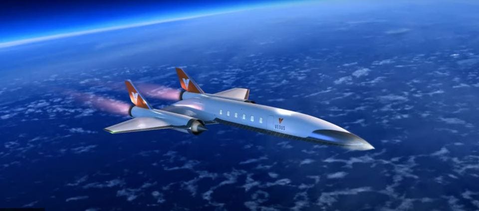 a plane with the letters v on the tail is flying in the sky