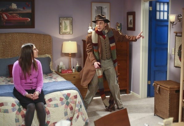 amy puts dr who door on bedroom big bang theory 2015