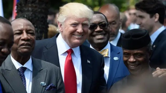 Donald Trump PLUS President Uhuru Kenyatta, Alpha Conde and Nigeria Vice-President Yemi Osinbajo