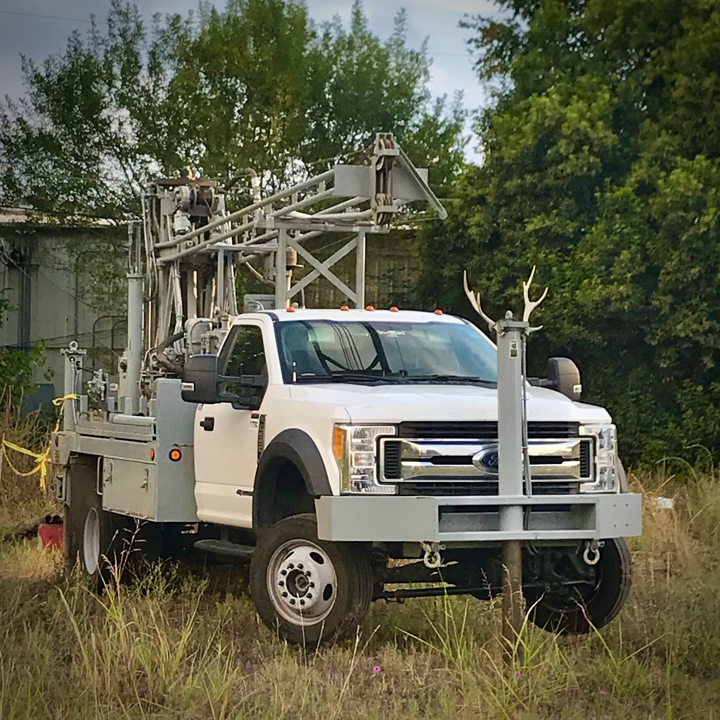 Ford truck with antlers