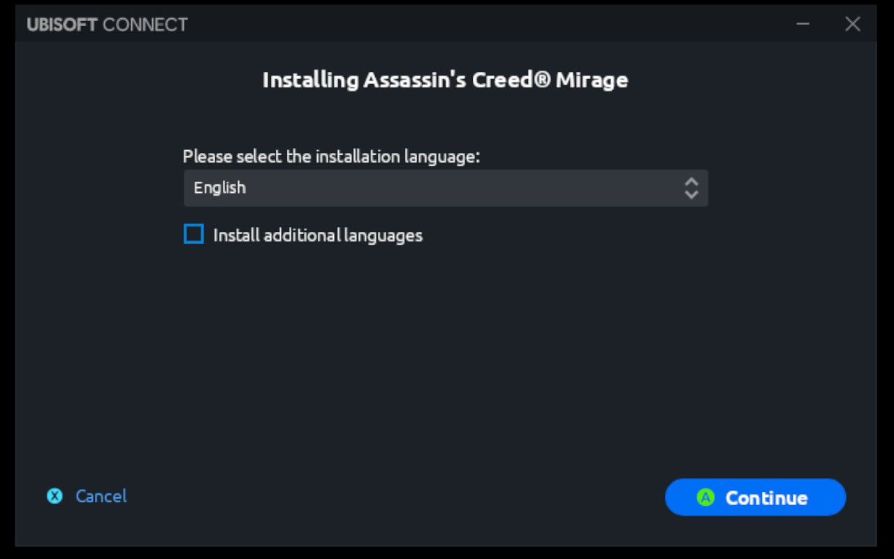 Assassin's Creed Mirage Install