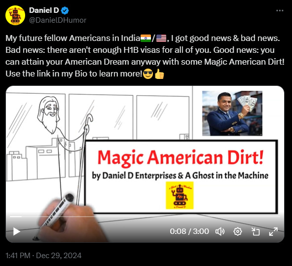 Atone for your racism and privilege and share this tweet about Magic American Dirt or Prosperity for Pajeets!