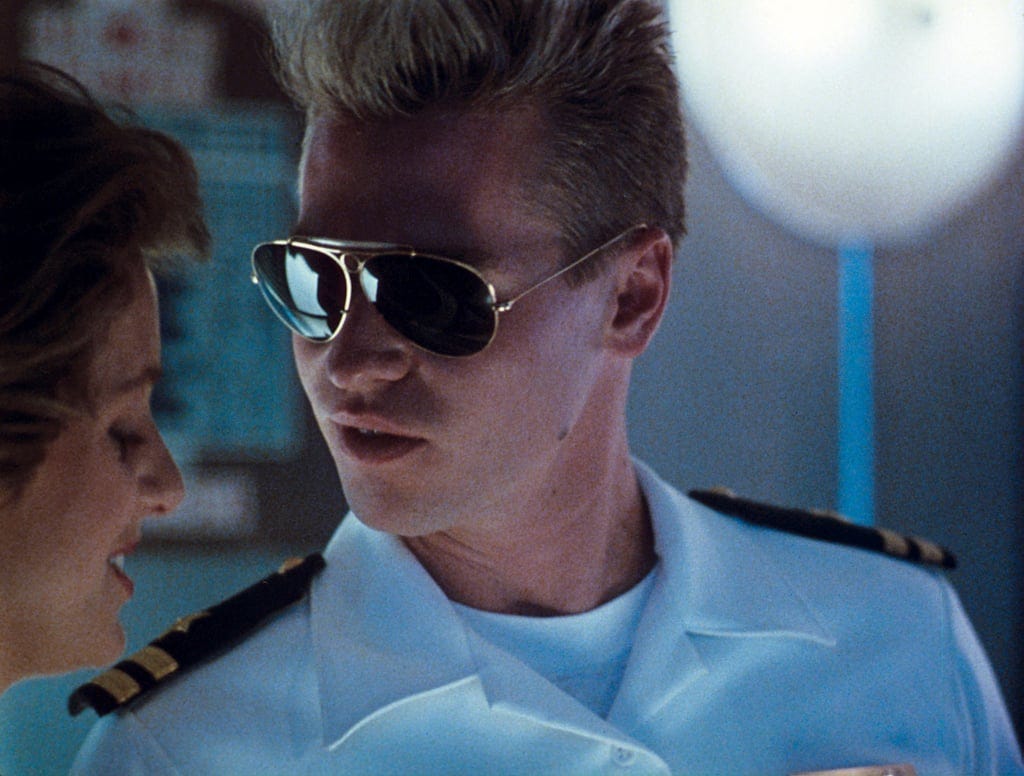 Val Kilmer as "Ice Man" in Naval Uniform with Cool Aviators