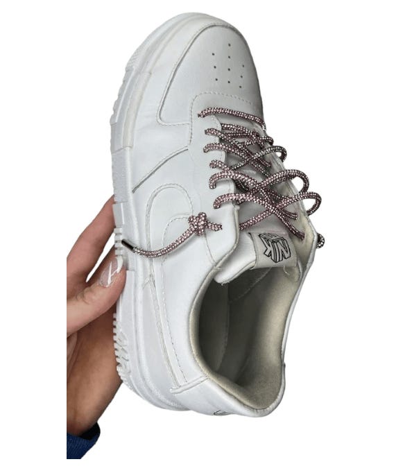 Dance shoes, cheer shoes, white nikes, white sneakers, rhinestone nikes, rhinestone sneakers, rhinestone shoes.png
