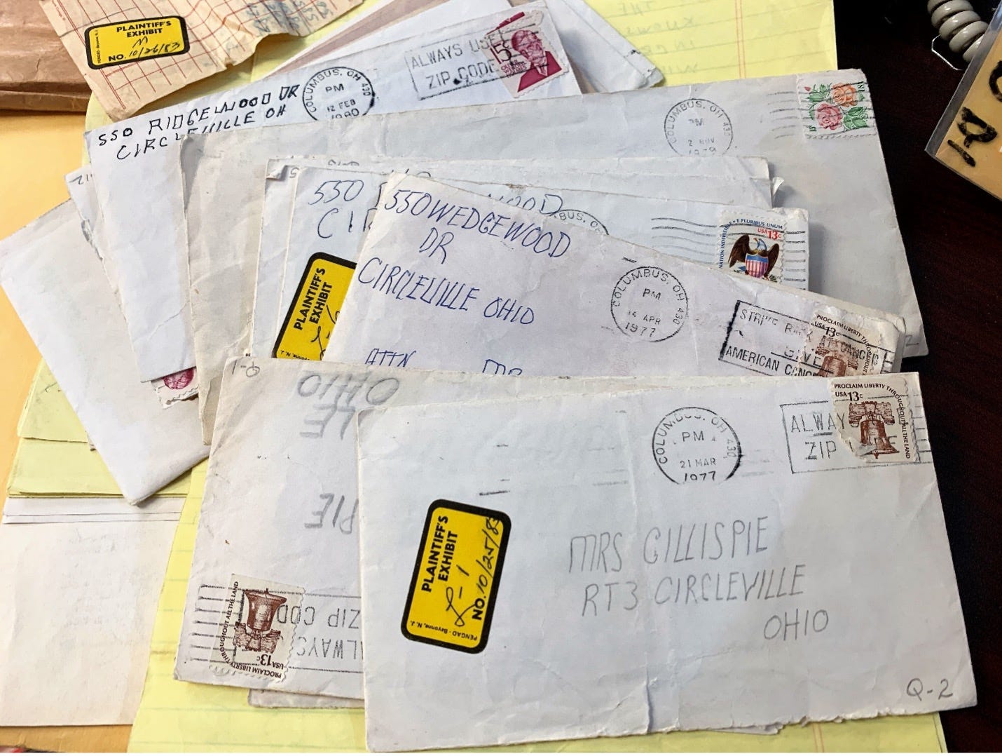 A pile of letters Mary Gillispie received from the Circleville Letter Writer. - CC:  Crime Junkie