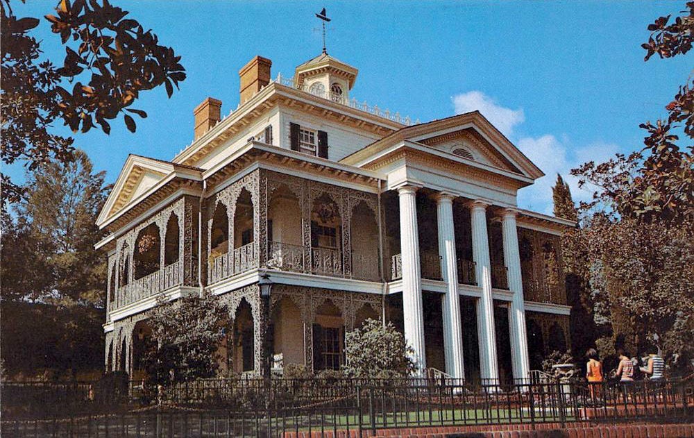 Adventurelandia — The Haunted Mansion, vintage postcard