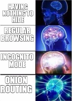 Meme Creator - Funny having nothing to hide Onion routing incognito mode regular browsing Meme ...
