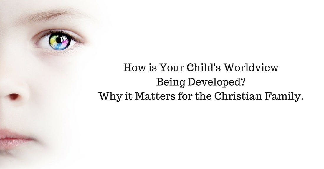 a shite child's face with a bunch of colors in his eye. black text says how is your child's worldview being shaped and why it matters