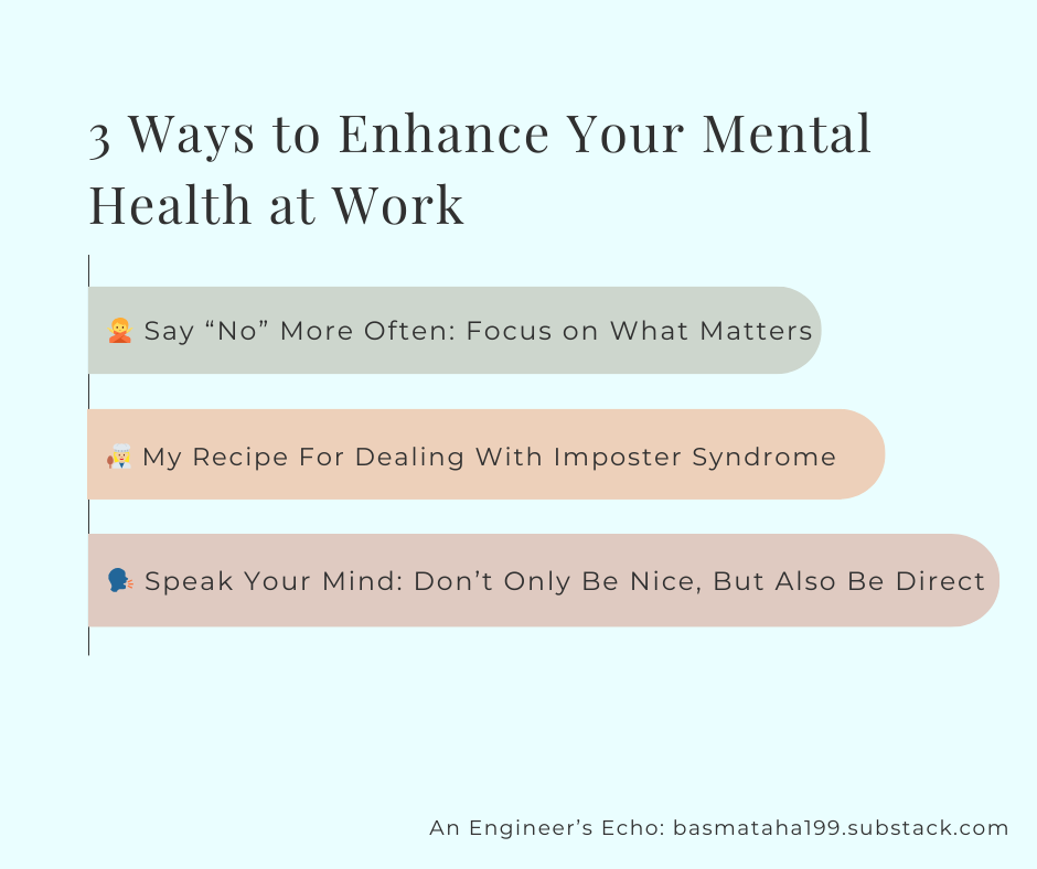 ways to enhance your mental health at work