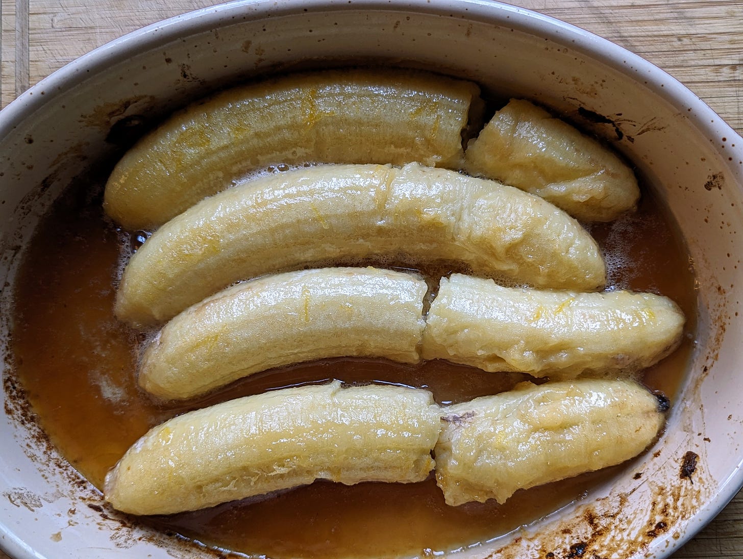 A dish of baked bananas called akwadu.