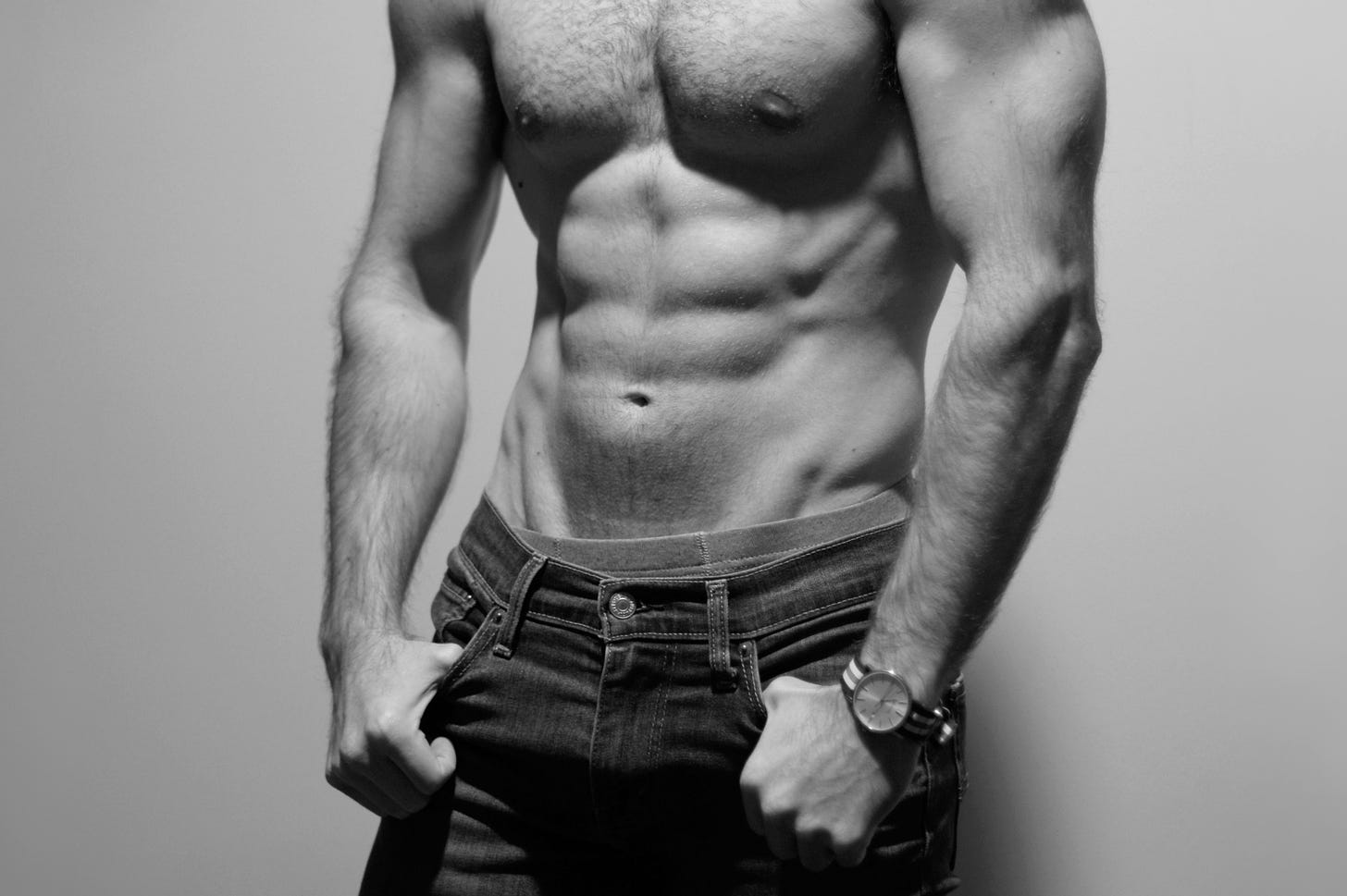 shirtless torso of fit man