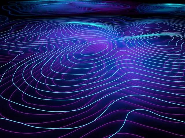 Hill contour lines, illustration