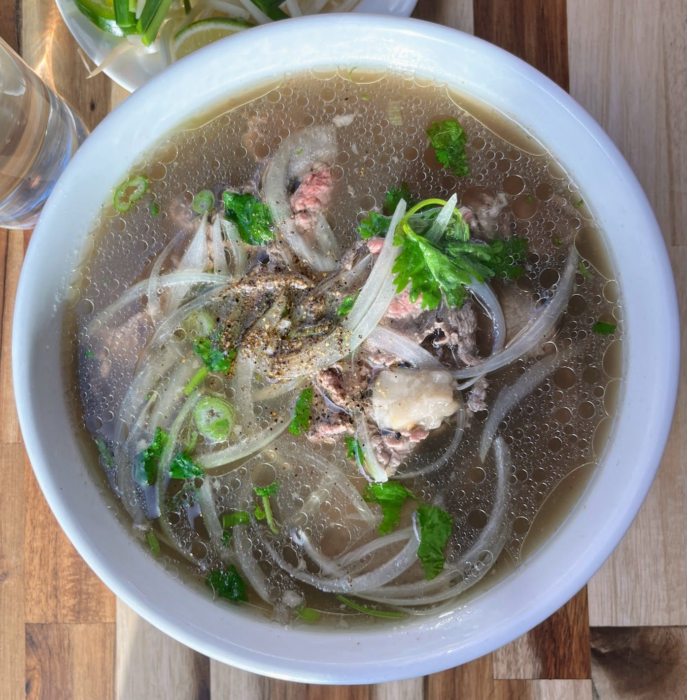 Phở bắc and accompaniments