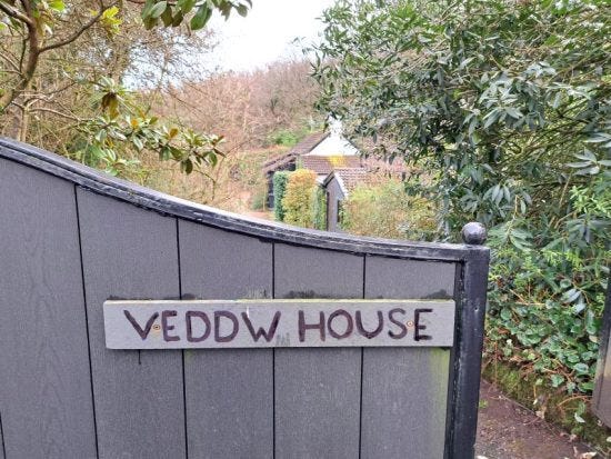 Veddw House sign copyright Anne Wareham 