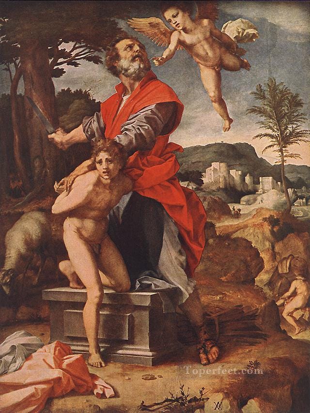 The Sacrifice of Abraham renaissance mannerism Andrea del Sarto Painting in  Oil for Sale