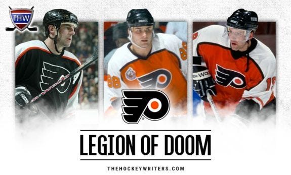 Eric Lindros John LeClair Mikael Renberg