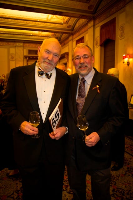 Dick Erath and Ernie Pink at the ¡Salud! Pinot Noir auction, circa 2012. 