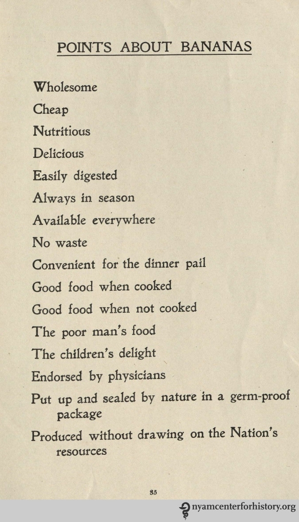 “The Food Value of the Banana,” 1917, page 35.