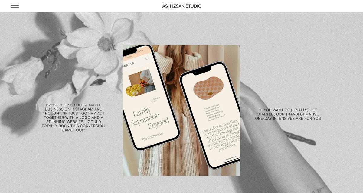 Ash Izsak Studio web and brand design studio has opened a shop with one day brand and website intensives