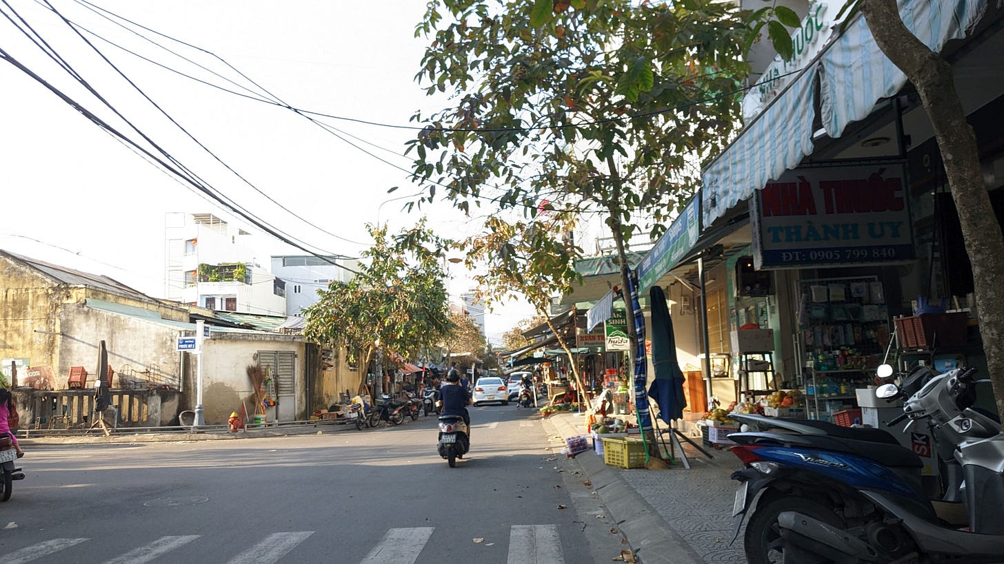 quiet rode with motorbike