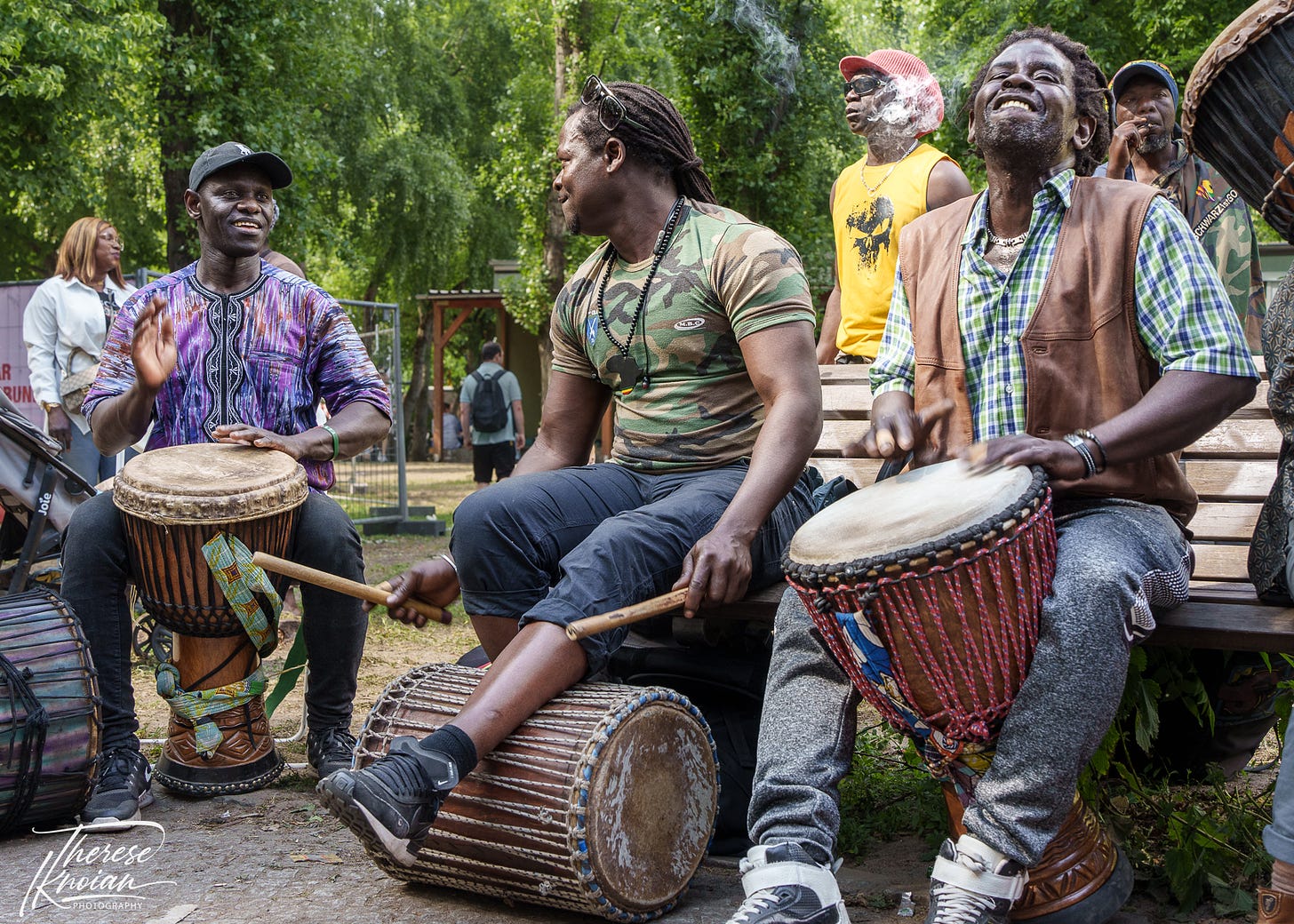 Photo of Jamaican drummers in Berlin.