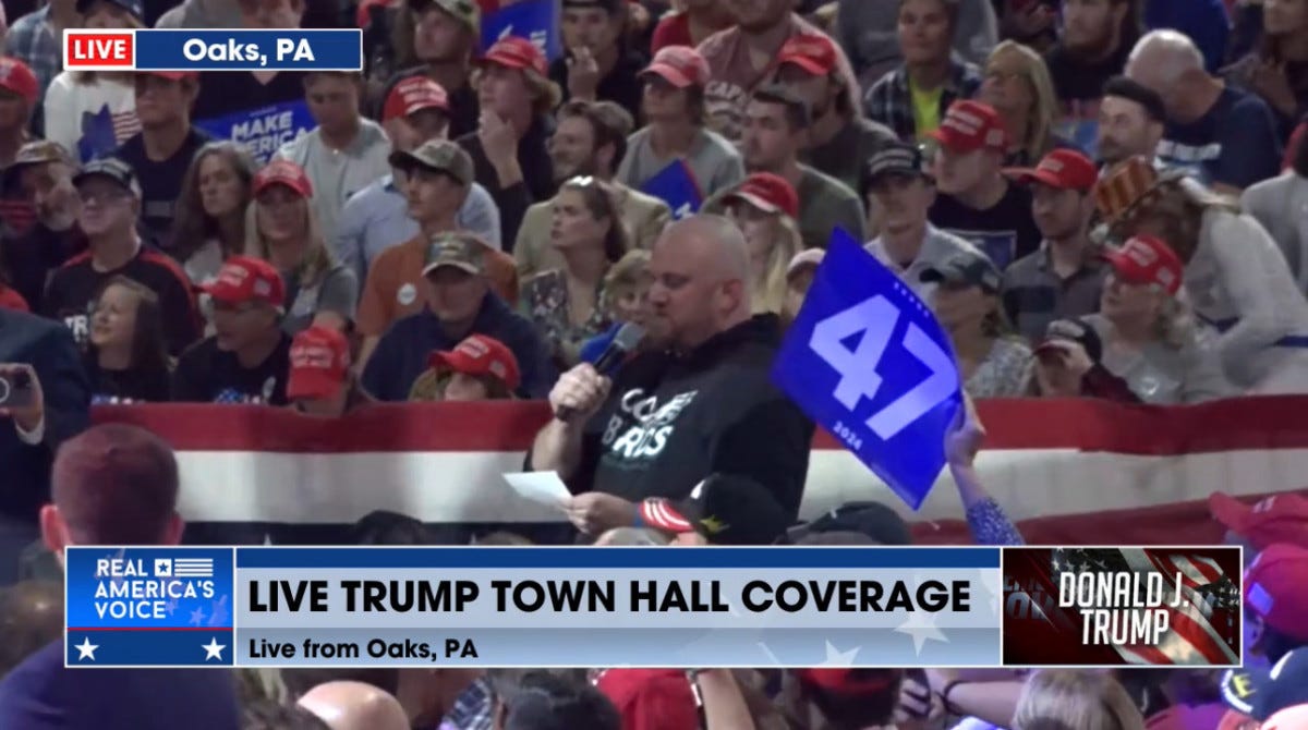 Reid asking a question at Trump's town hall