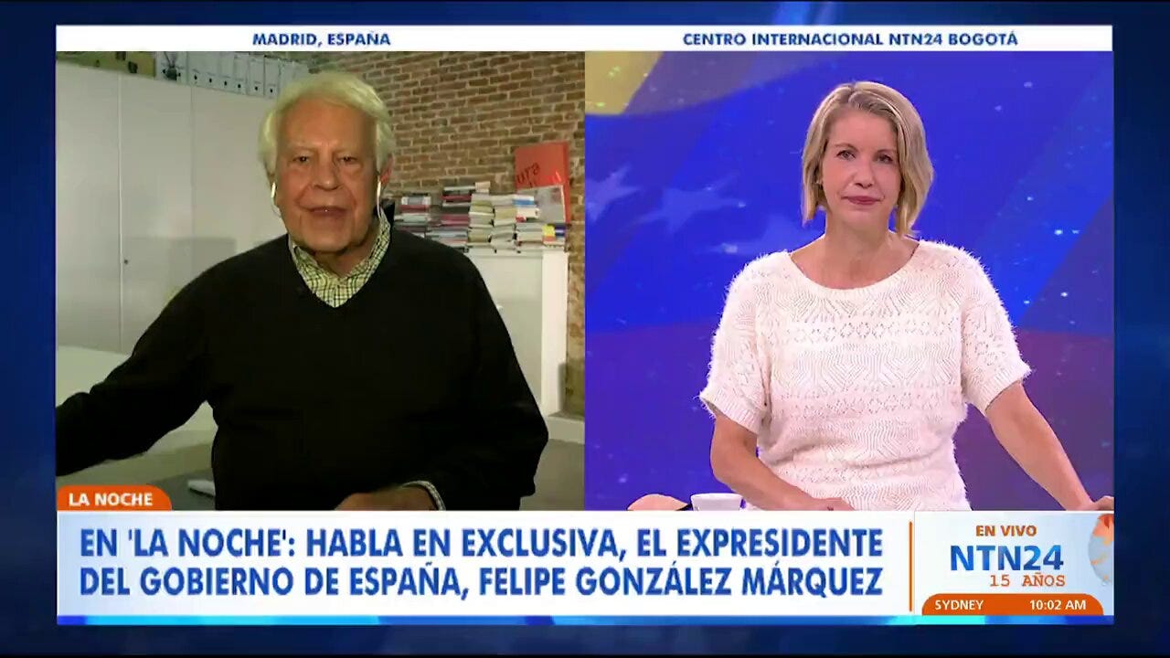 La Noche NTN24 on X: "➡️El expresidente del gobierno español, Felipe  González, ya había advertido en entrevista con nuestra directora  @CGurisattiNTN24 que Maduro terminaría engañando a EEUU. "Al día de hoy se