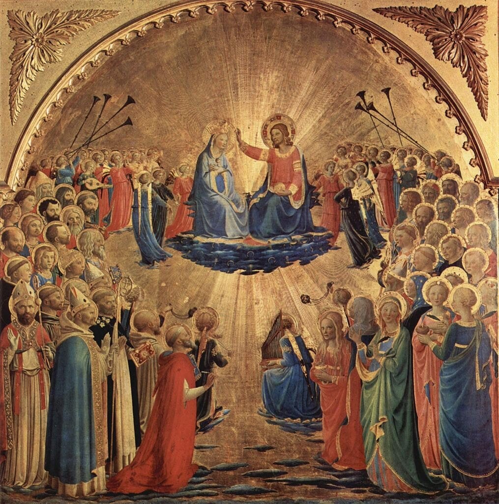 Crowning of Mary as Queen of Heaven, Fra Angelico (c 1432), Uffizi Gallery