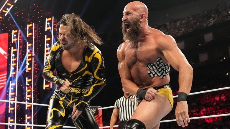 Ciampa and Nakamura trade blows in the ring
