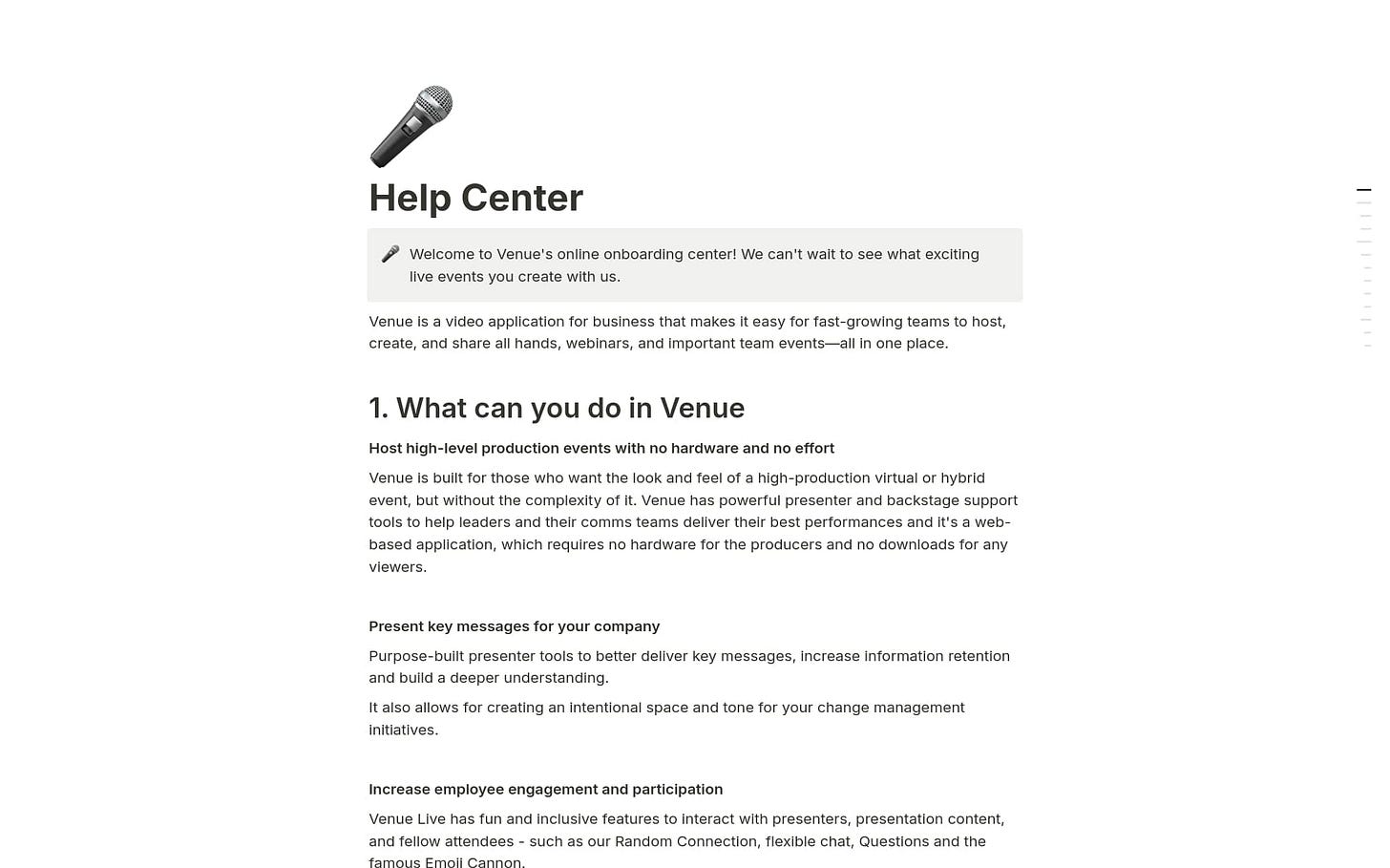 How Venue uses Notion to host their help center.