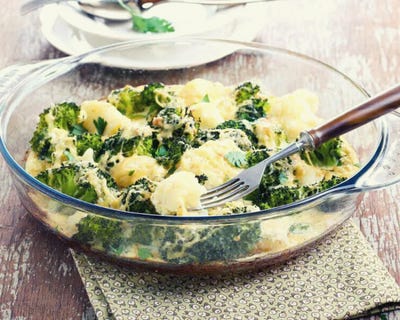 receta de gratinado de brócoli y coliflor 