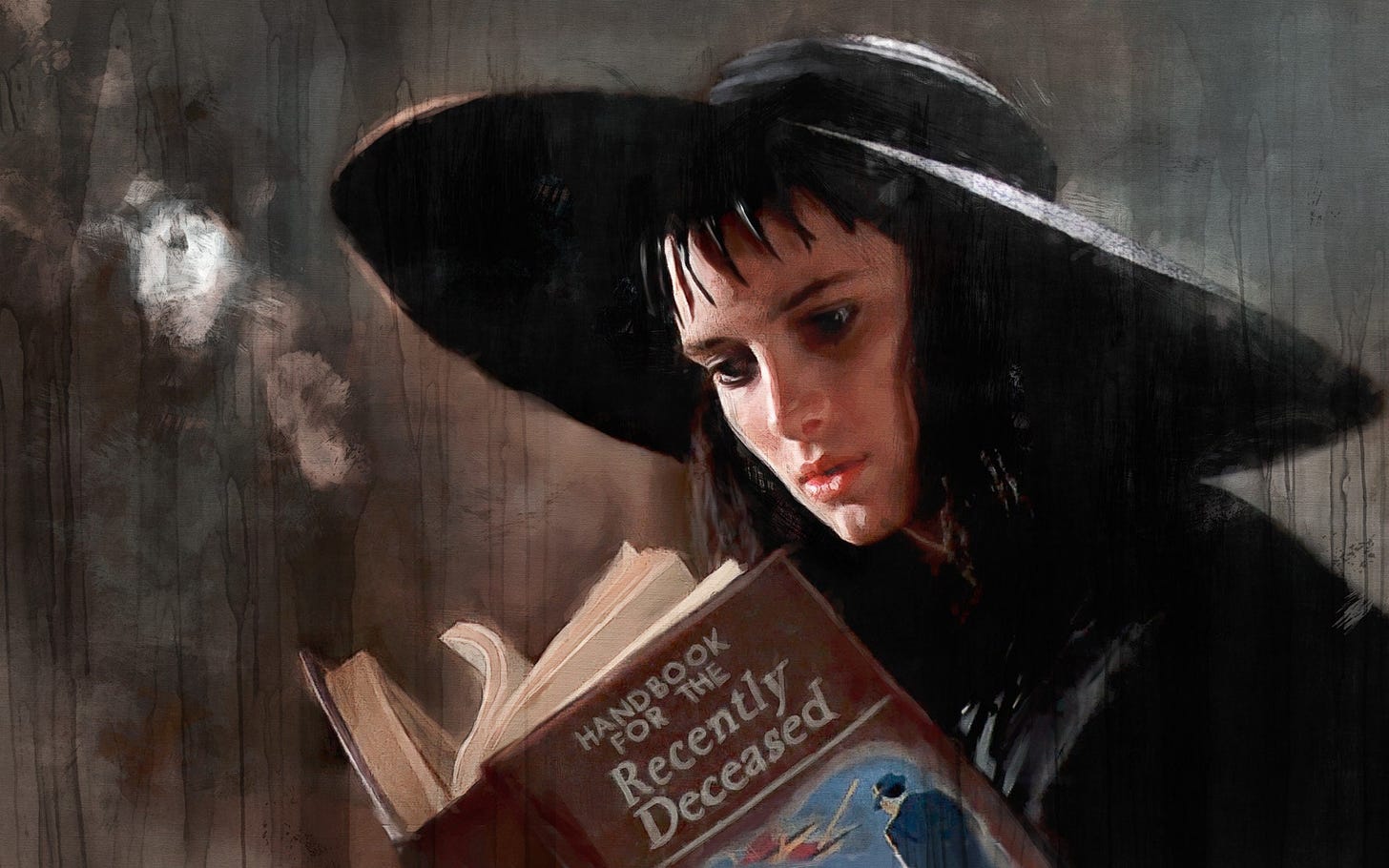 Painting Illustration of Winona Ryder Playing Lydia Deetz From - Etsy