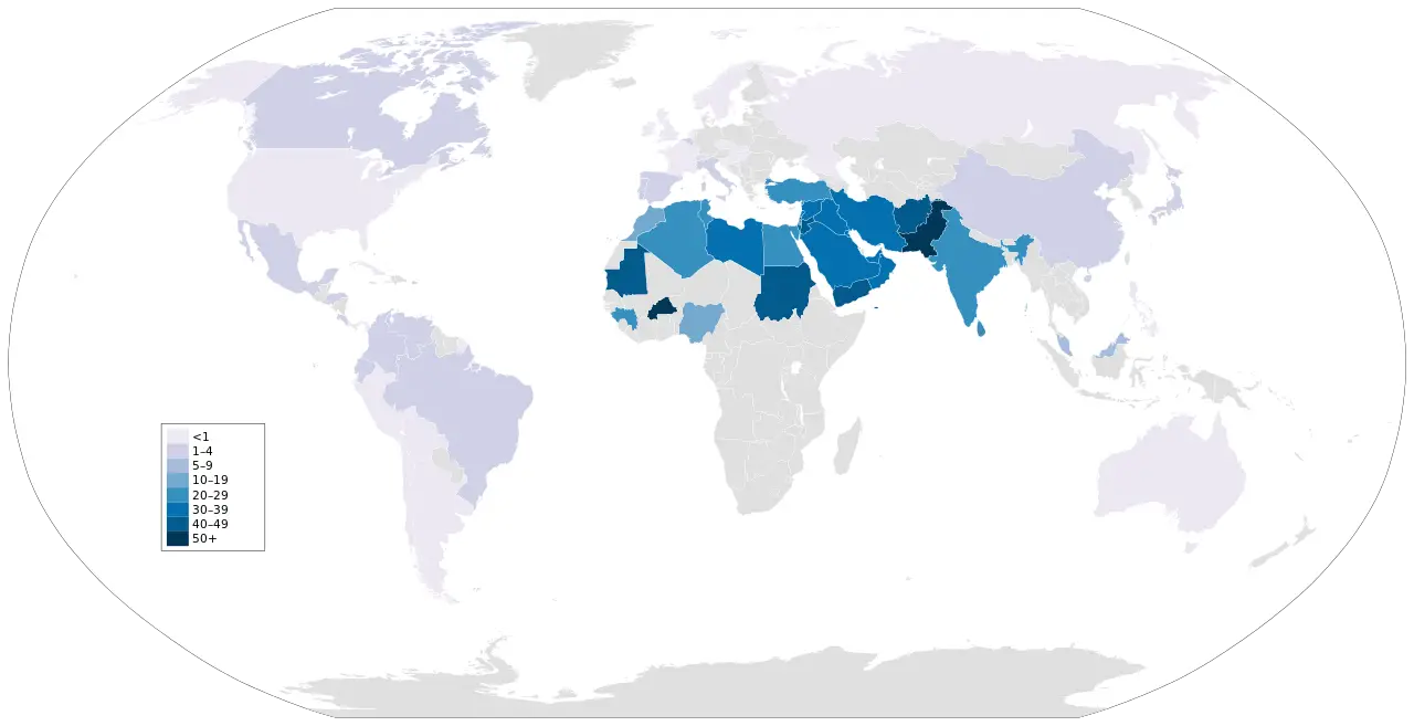 Maps of cousin marriage percentage by country - Vivid Maps