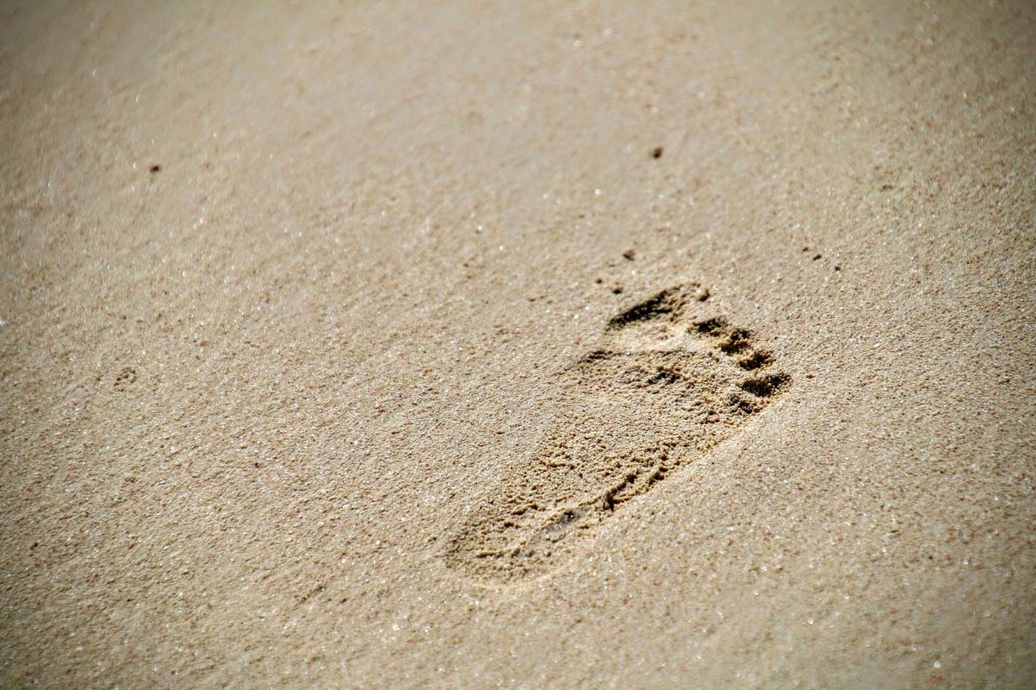 single footprint in sand